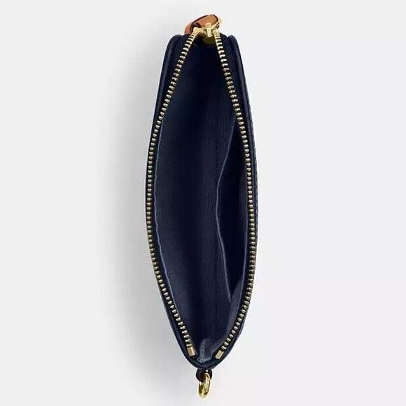 NWT Limited Coach CZ452 Signature Denim Corner Zip Wristlet with Cherry Charm - Picture 3 of 8